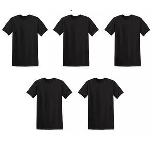 Gildan (5 Pack) Bulk Heavy Cotton Black T-shirt Gildan 5000 Plain Tee M men3201